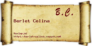 Berlet Celina névjegykártya